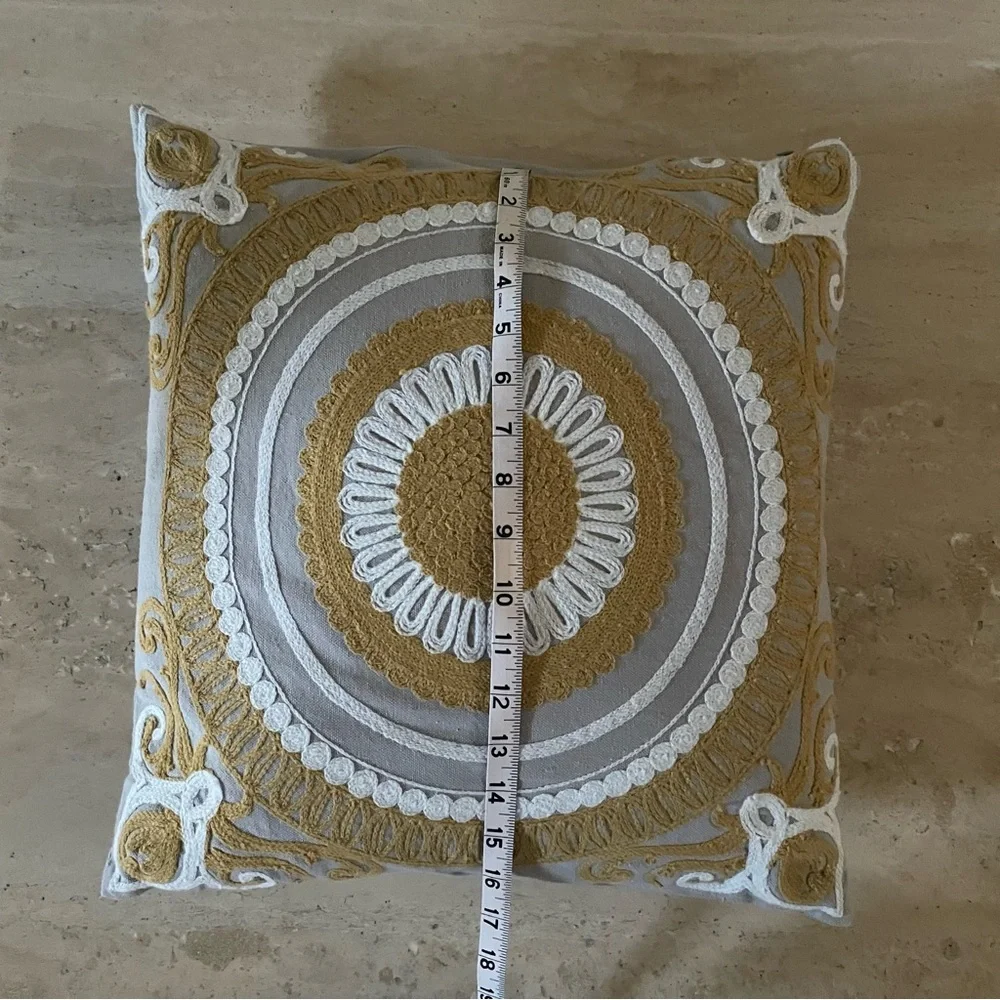 Set of 2 Embroidered Throw Pillows - Picture 3 of 4